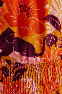 Farm Rio Beige Jungle Panther Lenzing™ Ecovero™ Viscose Mini Dress -Farm Rio Shop 309469 05