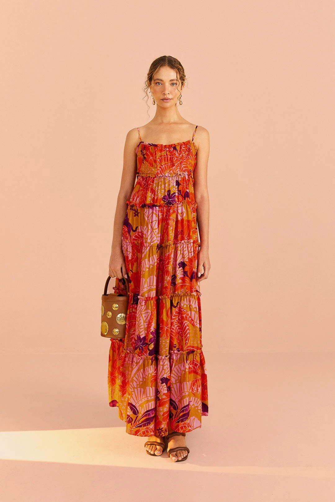 Farm Rio Beige Jungle Panther Lenzing™ Ecovero™ Viscose Maxi Dress 1 Farm Rio Beige Jungle Panther Lenzing™ Ecovero™ Viscose Maxi Dress