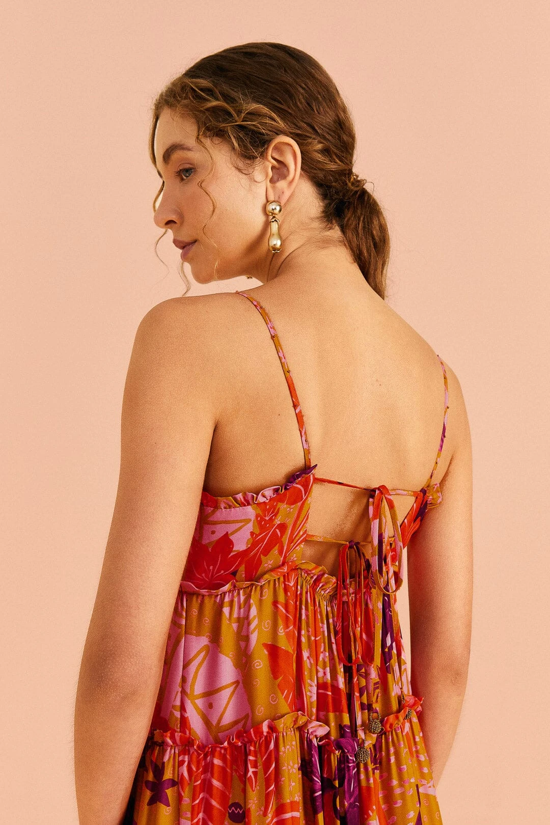 Farm Rio Beige Jungle Panther Lenzing™ Ecovero™ Viscose Maxi Dress 3 Farm Rio Beige Jungle Panther Lenzing™ Ecovero™ Viscose Maxi Dress - Image 3