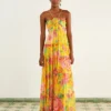 Farm Rio Yellow Macaw Bloom Maxi Dress