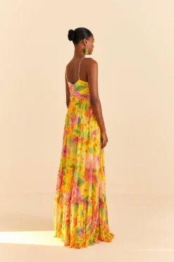 Farm Rio Yellow Macaw Bloom Maxi Dress -Farm Rio Shop 309490 04