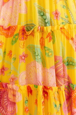 Farm Rio Yellow Macaw Bloom Maxi Dress -Farm Rio Shop 309490 05