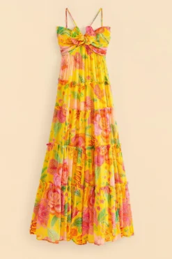 Farm Rio Yellow Macaw Bloom Maxi Dress -Farm Rio Shop 309490 06