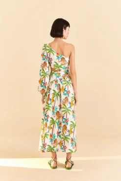 Farm Rio Tropical Paradise One Shoulder Midi Dress -Farm Rio Shop 309497 04