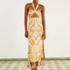 Farm Rio Sand Jungle Chic Midi Dress
