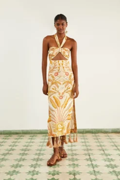 Farm Rio Sand Jungle Chic Midi Dress