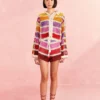 Farm Rio Mixed Crochet Stripes Shorts