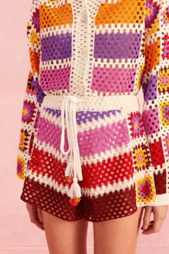 Farm Rio Mixed Crochet Stripes Shorts 8 Farm Rio Mixed Crochet Stripes Shorts -Farm Rio Shop 309542 03