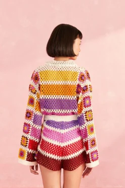 Farm Rio Mixed Crochet Stripes Shorts 9 Farm Rio Mixed Crochet Stripes Shorts -Farm Rio Shop 309542 04