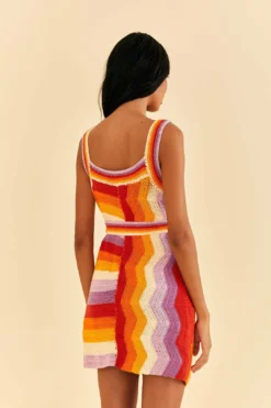 Farm Rio Multi Stripes Crochet Dress -Farm Rio Shop 309551 04