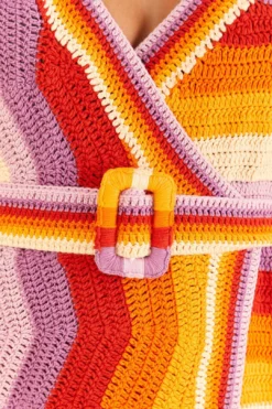 Farm Rio Multi Stripes Crochet Dress -Farm Rio Shop 309551 05