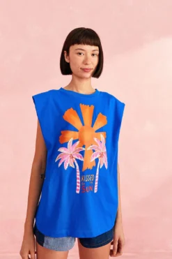 Farm Rio Blue Kissed By The Sun Organic Cotton T-Shirt