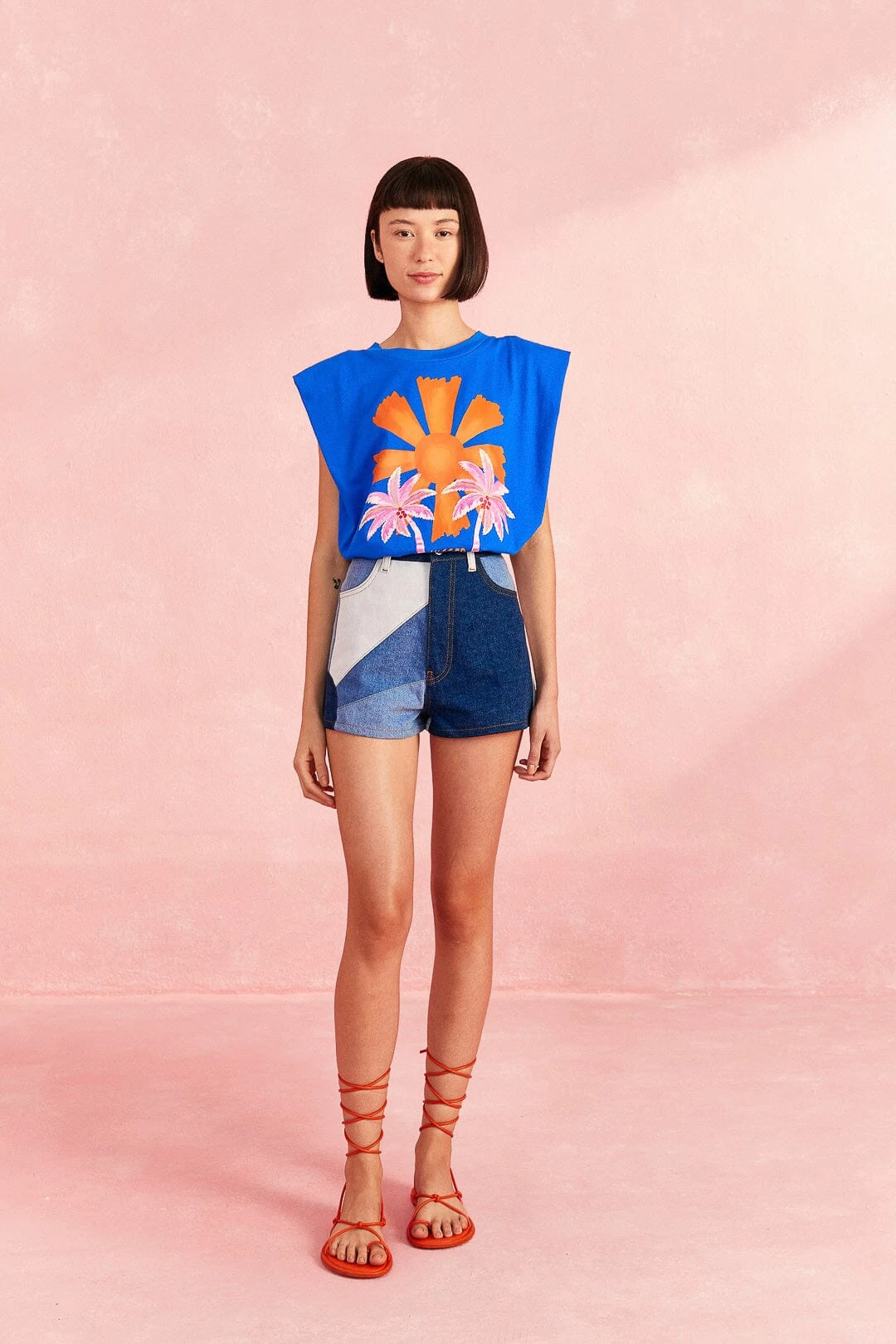 Farm Rio Blue Kissed By The Sun Organic Cotton T-Shirt 2 Farm Rio Blue Kissed By The Sun Organic Cotton T-Shirt - Image 2