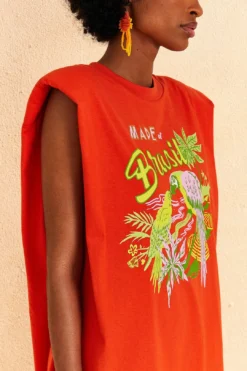 Farm Rio Red Brasil Mini T-Shirt Dress -Farm Rio Shop 309588 03