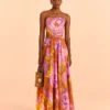Farm Rio Embroidered Flower Top Maxi Dress