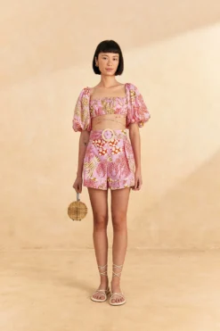 Farm Rio Pink Mixed Lobsters Shorts