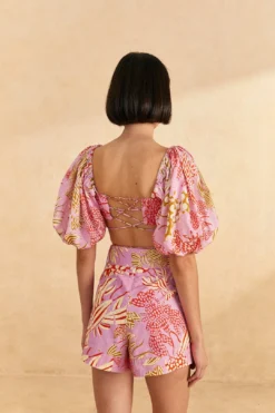 Farm Rio Pink Mixed Lobsters Shorts -Farm Rio Shop 309611 04