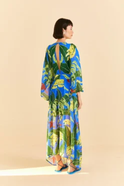 Farm Rio Blue Banana Leaves Maxi Dress -Farm Rio Shop 310131 04