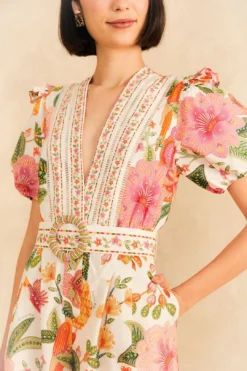 Farm Rio Off-White Macaw Bloom Organic Cotton Romper -Farm Rio Shop 310216 03