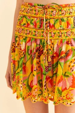 Farm Rio Yellow Fruits Paradise Mini Skirt -Farm Rio Shop 310218 03