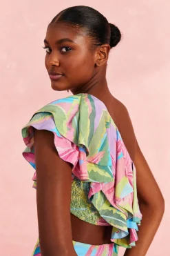 Farm Rio Beach Vibe One Shoulder Top -Farm Rio Shop 310278 03
