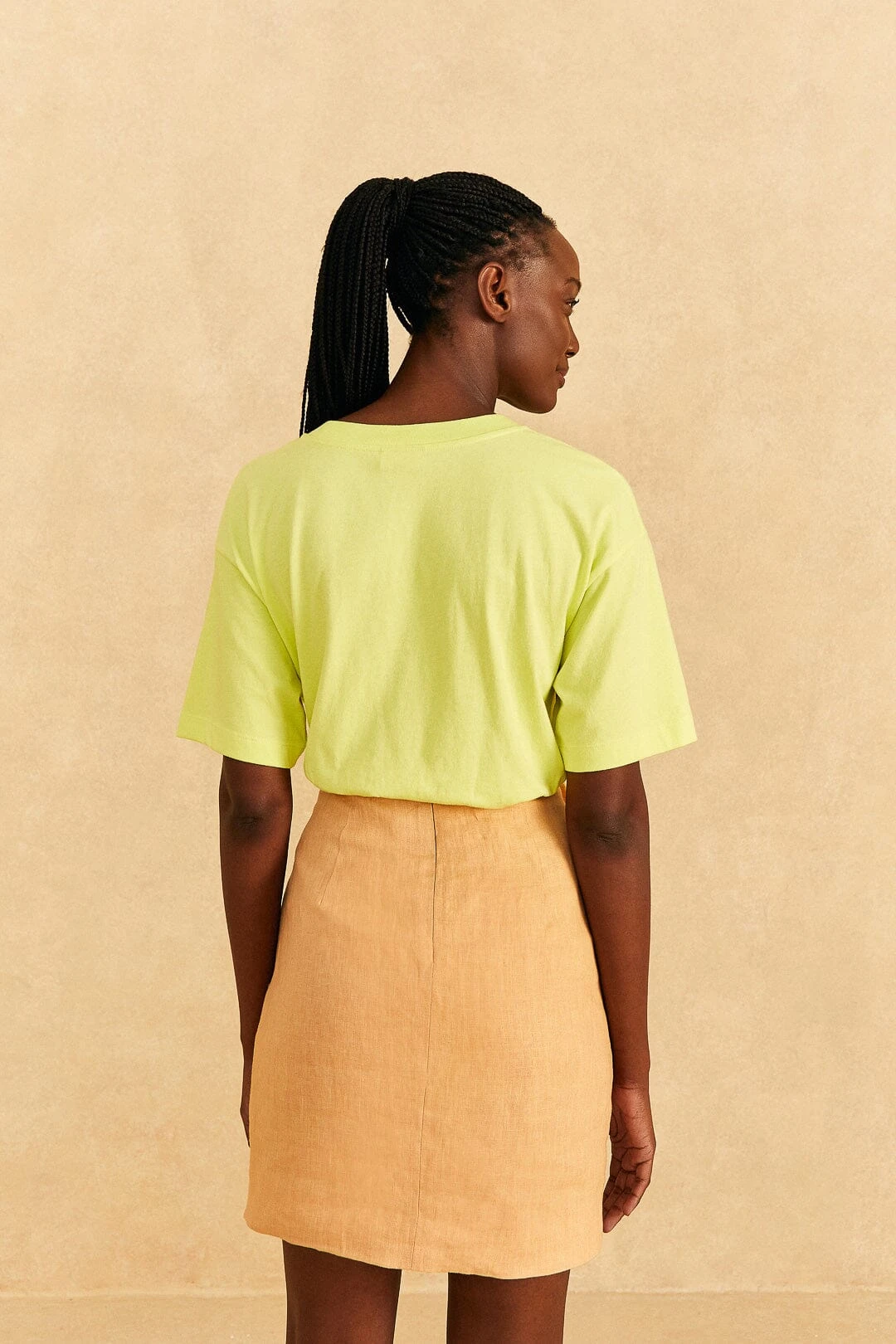 Farm Rio Beige Leaf Organic Cotton Mini Skirt 4 Farm Rio Beige Leaf Organic Cotton Mini Skirt - Image 4