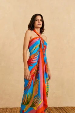 Farm Rio Blue Painted Birds Sarong