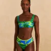 Farm Rio Blue Banana Leaves Bikini Bottom
