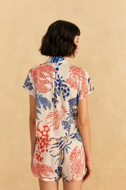 Farm Rio Off-White Mixed Lobster Shirt -Farm Rio Shop 310586 04