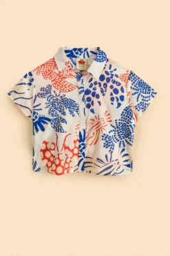 Farm Rio Off-White Mixed Lobster Shirt -Farm Rio Shop 310586 06