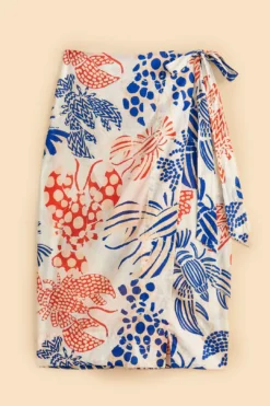 Farm Rio Off-White Mixed Lobster Wrap Skirt 11 Farm Rio Off-White Mixed Lobster Wrap Skirt -Farm Rio Shop 310587 06