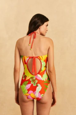 Farm Rio Red Neon Floral One-Piece Swimsuit 5 Farm Rio Red Neon Floral One-Piece Swimsuit -Farm Rio Shop 310590 03