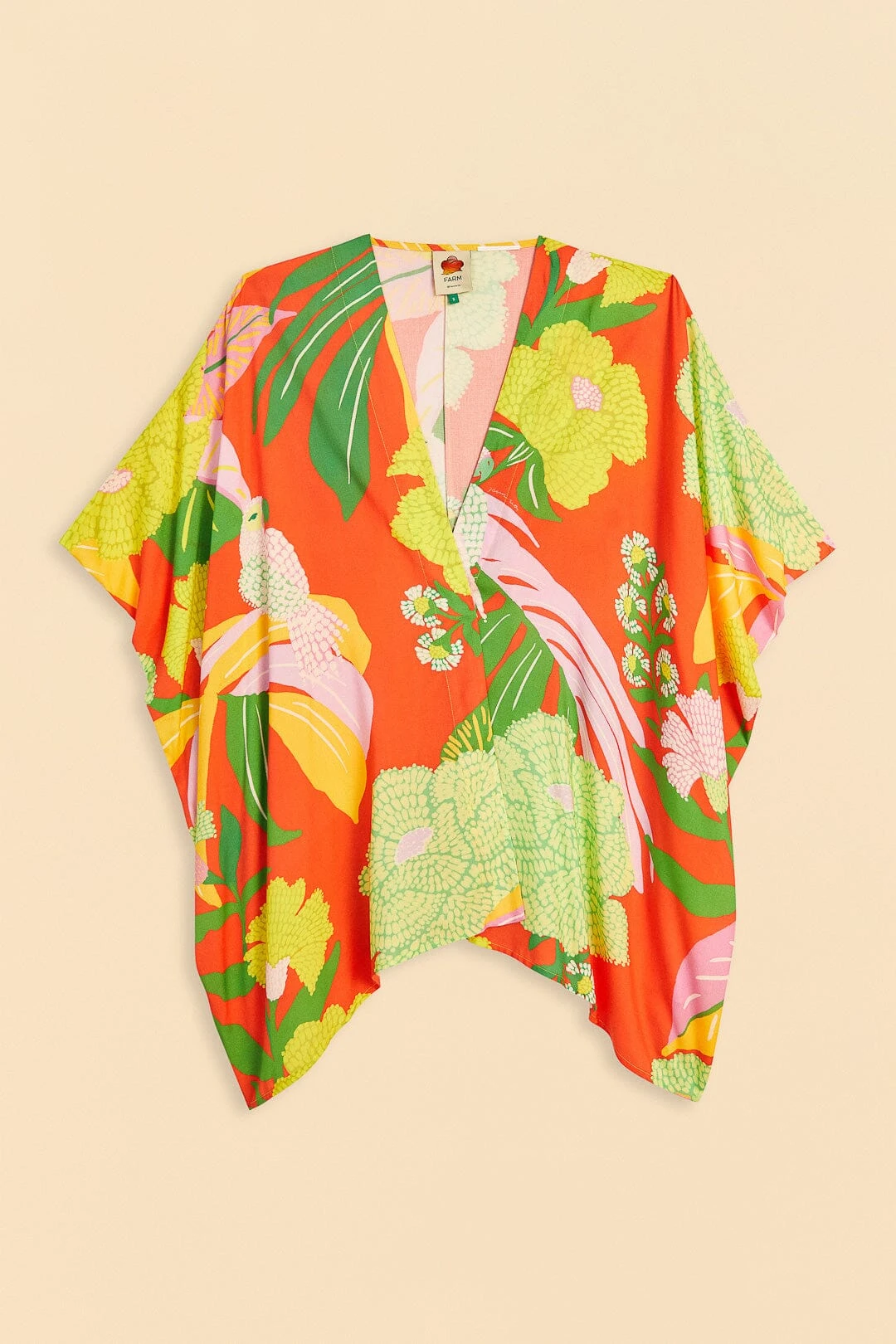 Farm Rio Red Neon Floral Kimono 6 Farm Rio Red Neon Floral Kimono - Image 6