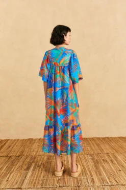 Farm Rio Blue Painted Birds Maxi Cover-Up 9 Farm Rio Blue Painted Birds Maxi Cover-Up -Farm Rio Shop 310595 04