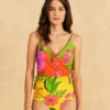 Farm Rio Romantic Garden Double One-Piece Swimsuit