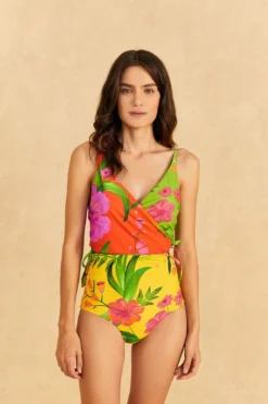 Farm Rio Romantic Garden Double One-Piece Swimsuit
