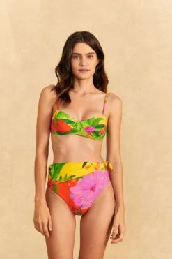 Farm Rio Romantic Garden High Waisted Bikini Bottom