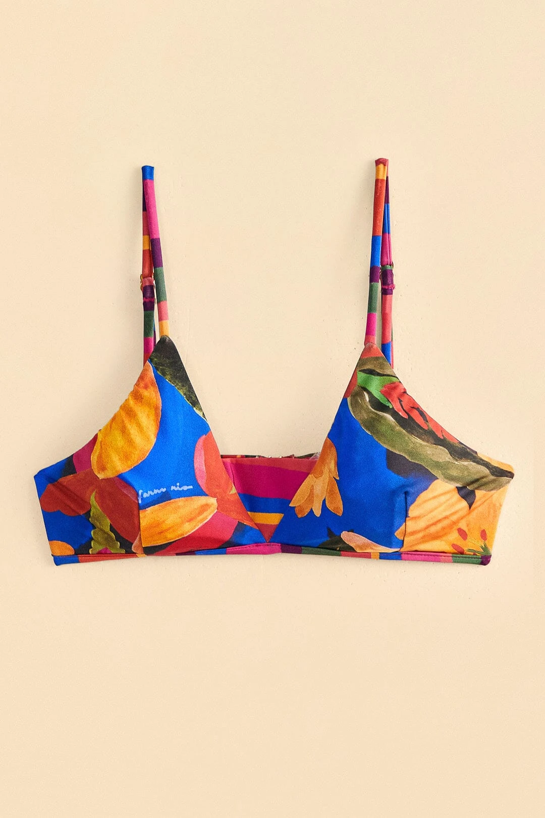 Farm Rio Blue Floral Tropical & Colorful Stripes Bikini Top 5 Farm Rio Blue Floral Tropical & Colorful Stripes Bikini Top - Image 5