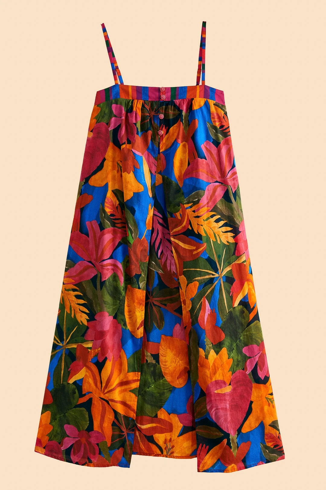 Farm Rio Blue Floral Tropical & Colorful Stripes Cover-Up 6 Farm Rio Blue Floral Tropical & Colorful Stripes Cover-Up - Image 6