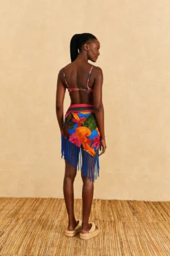 Farm Rio Blue Floral Tropical & Colorful Stripes Sarong 9 Farm Rio Blue Floral Tropical & Colorful Stripes Sarong -Farm Rio Shop 310627 03