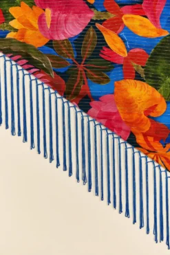 Farm Rio Blue Floral Tropical & Colorful Stripes Sarong 12 Farm Rio Blue Floral Tropical & Colorful Stripes Sarong -Farm Rio Shop 310627 06
