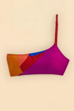 Farm Rio Colorful Leaves One-Shoulder Bikini Top -Farm Rio Shop 310628 04