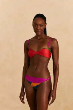 Farm Rio Colorful Leaves Bikini Top