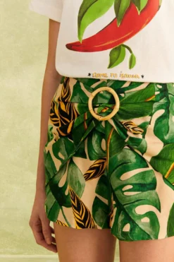 Farm Rio Tropical Leaves Shorts -Farm Rio Shop 310644 03