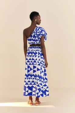 Farm Rio Off-White Pitta Tiles One-Shoulder Maxi Dress -Farm Rio Shop 310650 04 scaled