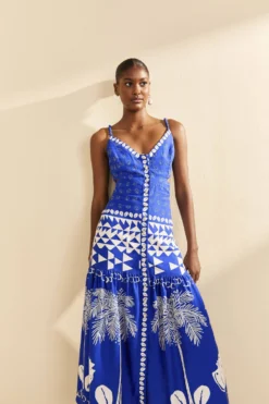 Farm Rio Blue Mixed Ondina Midi Dress 8 Farm Rio Blue Mixed Ondina Midi Dress -Farm Rio Shop 310652 03 scaled