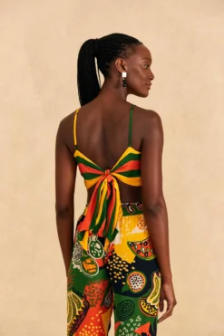 Farm Rio Yellow, Green & Red Striped Crop Top -Farm Rio Shop 310659 04 scaled