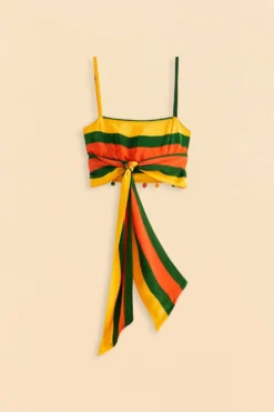 Farm Rio Yellow, Green & Red Striped Crop Top -Farm Rio Shop 310659 06 scaled