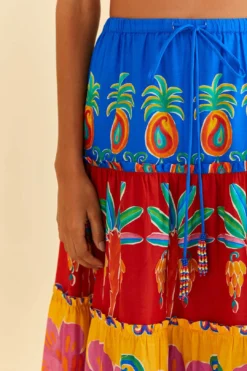 Farm Rio Off-White Vivid Garden Maxi Skirt 9 Farm Rio Off-White Vivid Garden Maxi Skirt -Farm Rio Shop 310663 04