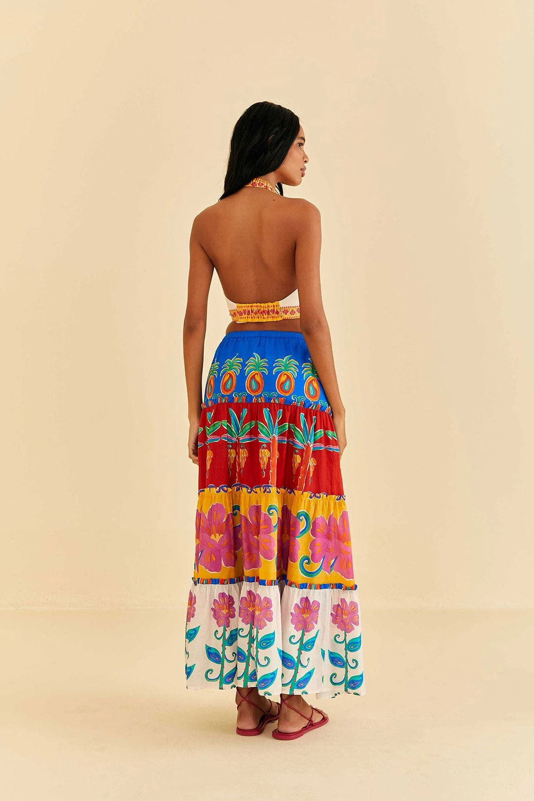 Farm Rio Off-White Vivid Garden Maxi Skirt 5 Farm Rio Off-White Vivid Garden Maxi Skirt - Image 5